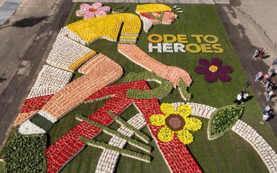 Onthulling bloemenmozaiek Tour de France Femmes
